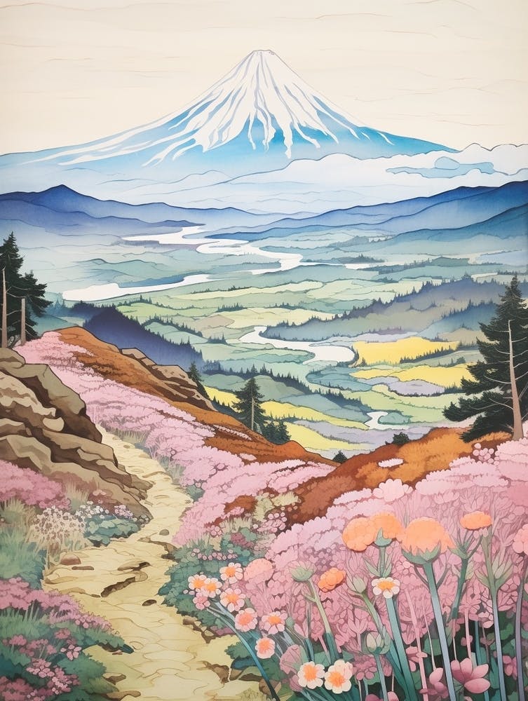 Mount Fuji Japan 1 Hike Illustration
