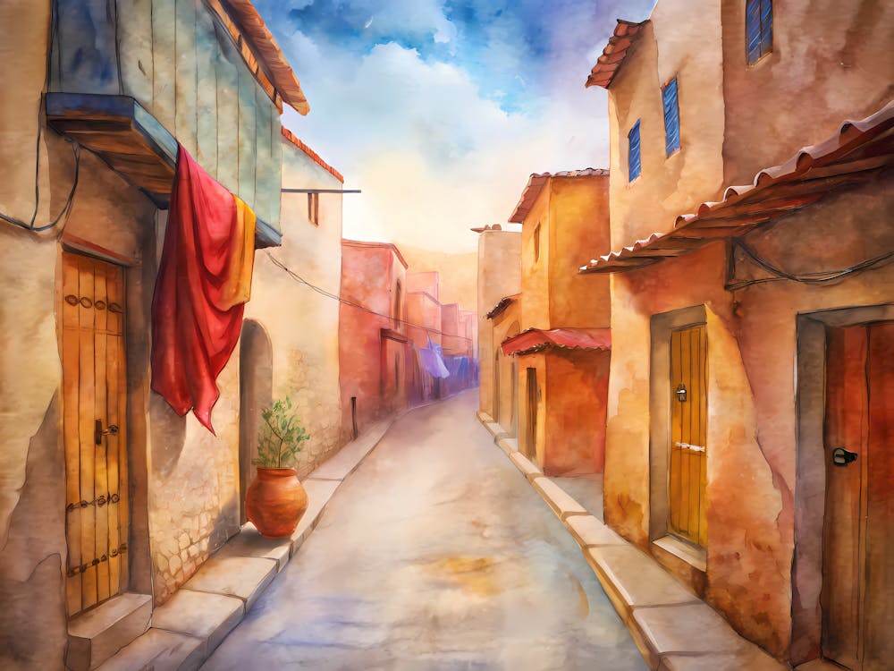 Kashgar China A Vintage Illustration