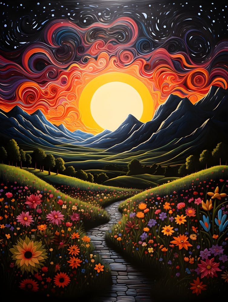 Sunset In The Mountains