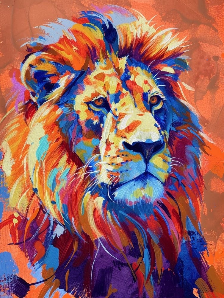 Transvaal Lion Symbolic Imagery Fauvist Painting 1