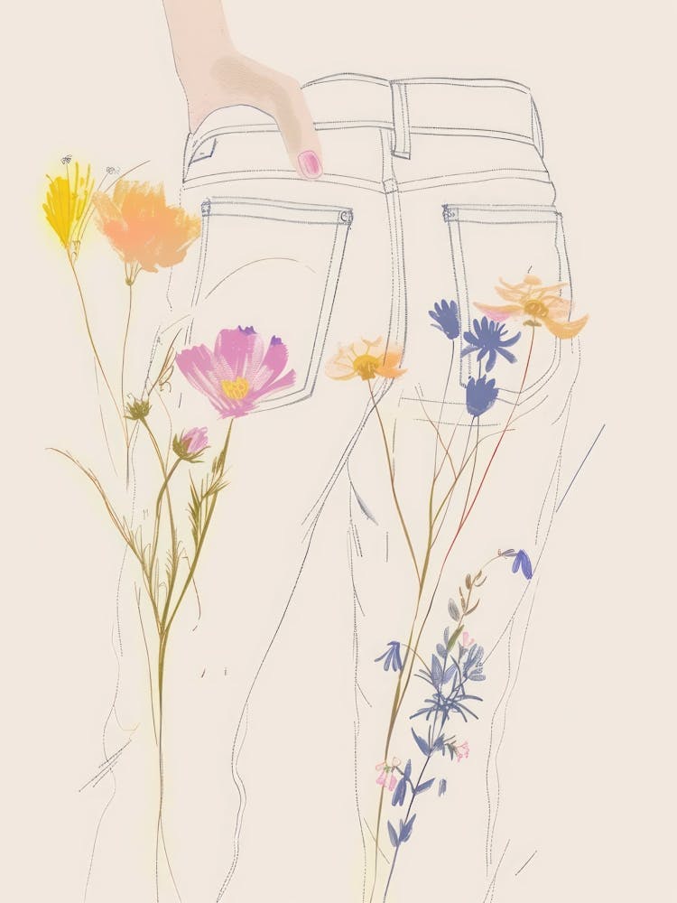 Jean Line Art Flowers 8