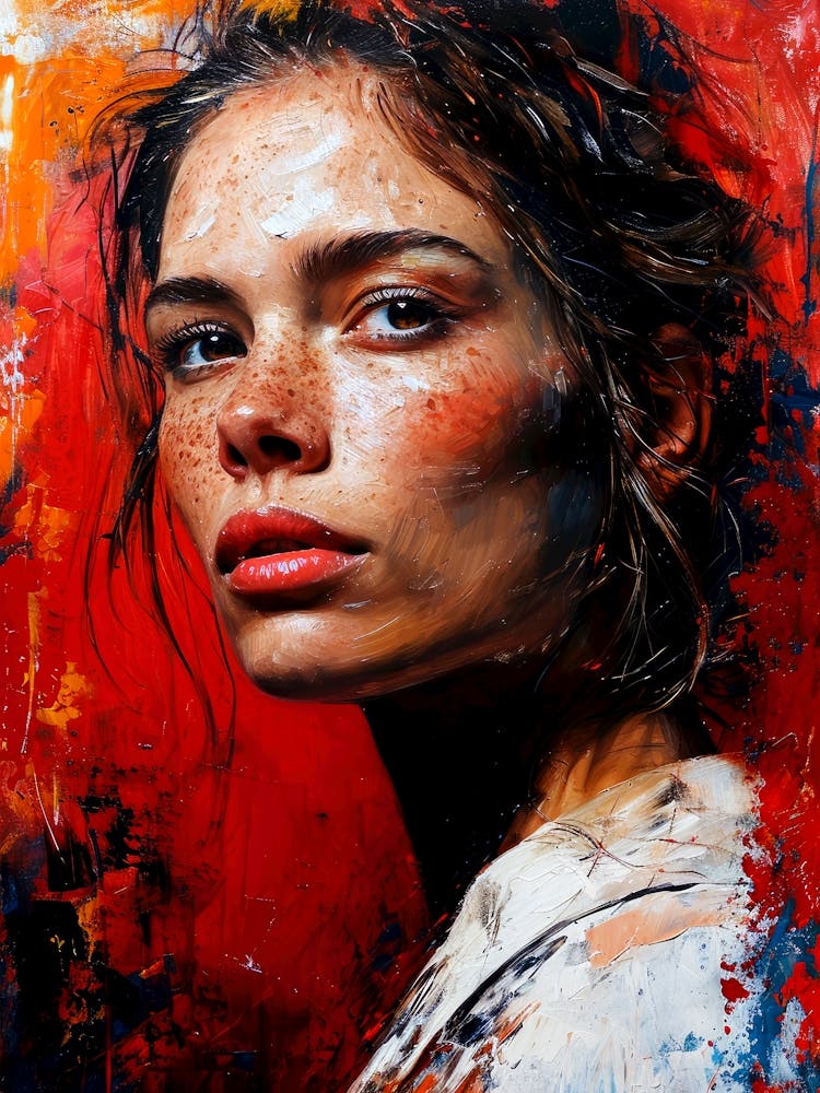 'The Girl In Red' painting