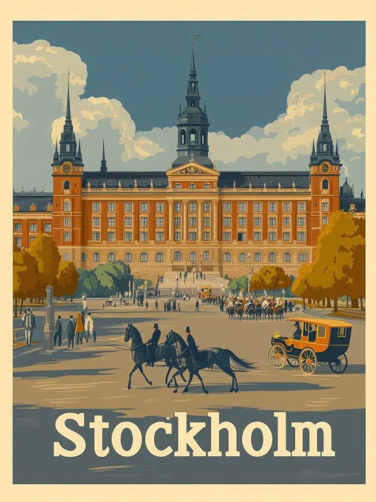 Aihrgdesign A Classic 1960s Travel Poster For Stockholm