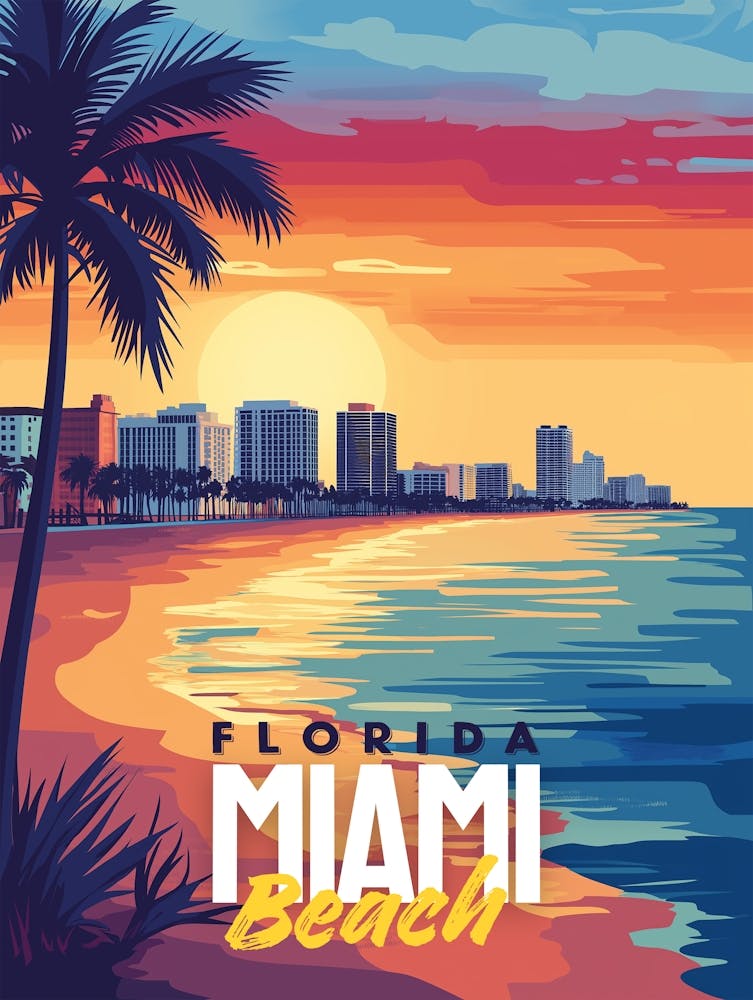 Miami Beach Sonnenuntergang | Lebhafte Florida Küste