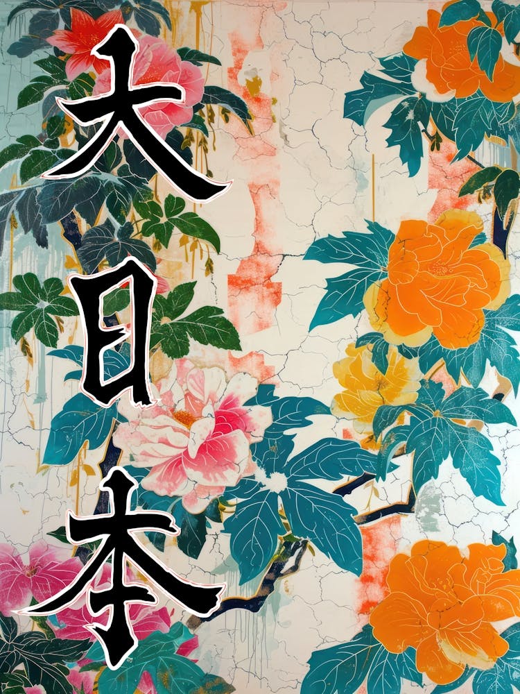 Hokusai  Great Japan Poster Japanese Flowers 5