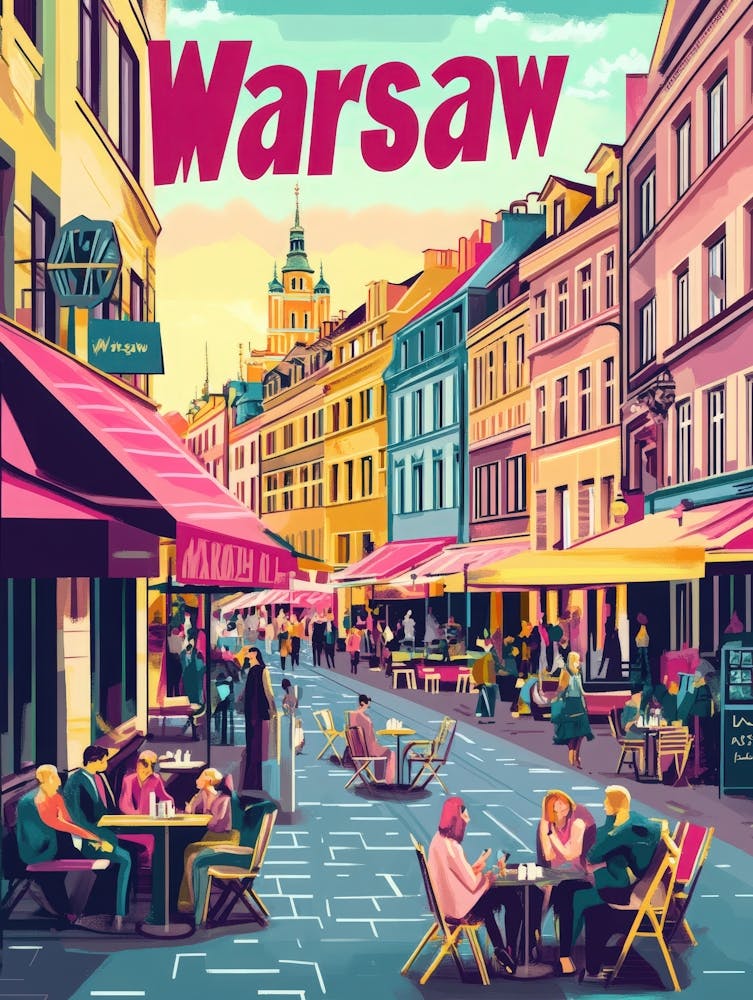 Aihrgdesign A 1970s Inspired Travel Poster For Warsaw 4