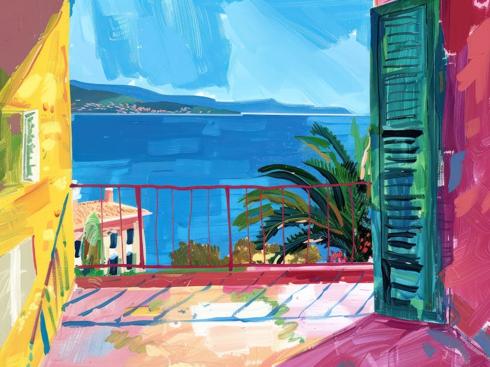 Sorrento From The Window View Painting 4