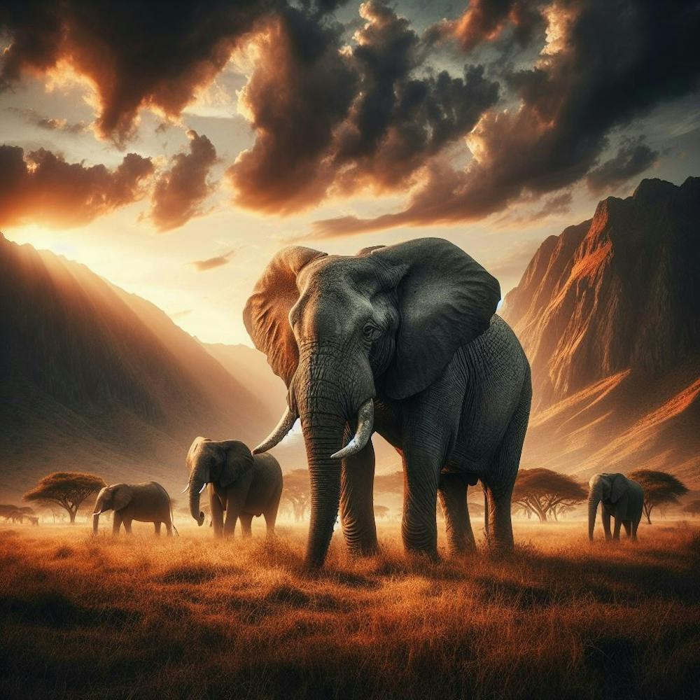 Elephants In The Savannah