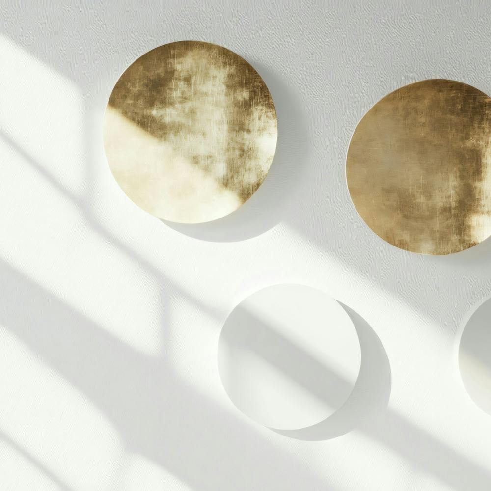Three Gold Circles On A Wall