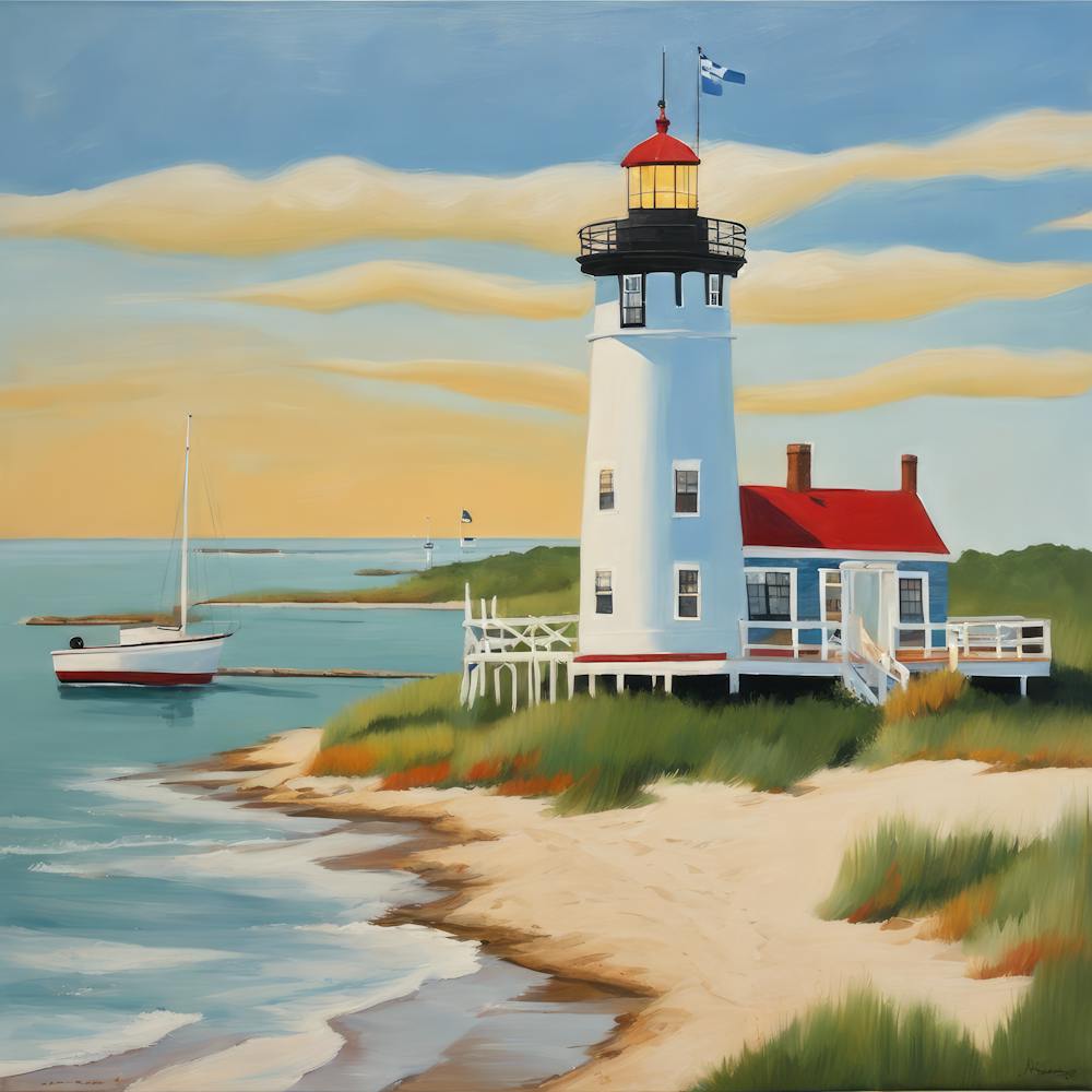 Cape Cod, Massachusetts Series. Style of David Hockney