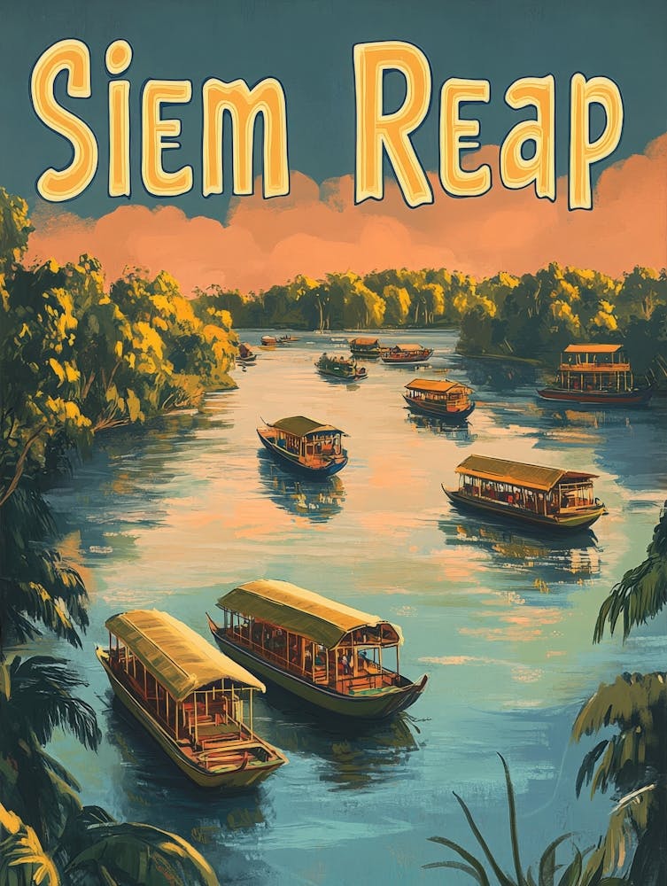 Aihrgdesign A Mid Century Modern Travel Poster For Siem Reap 5