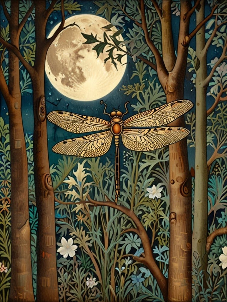 William Morris Dragonfly In The Forest 8