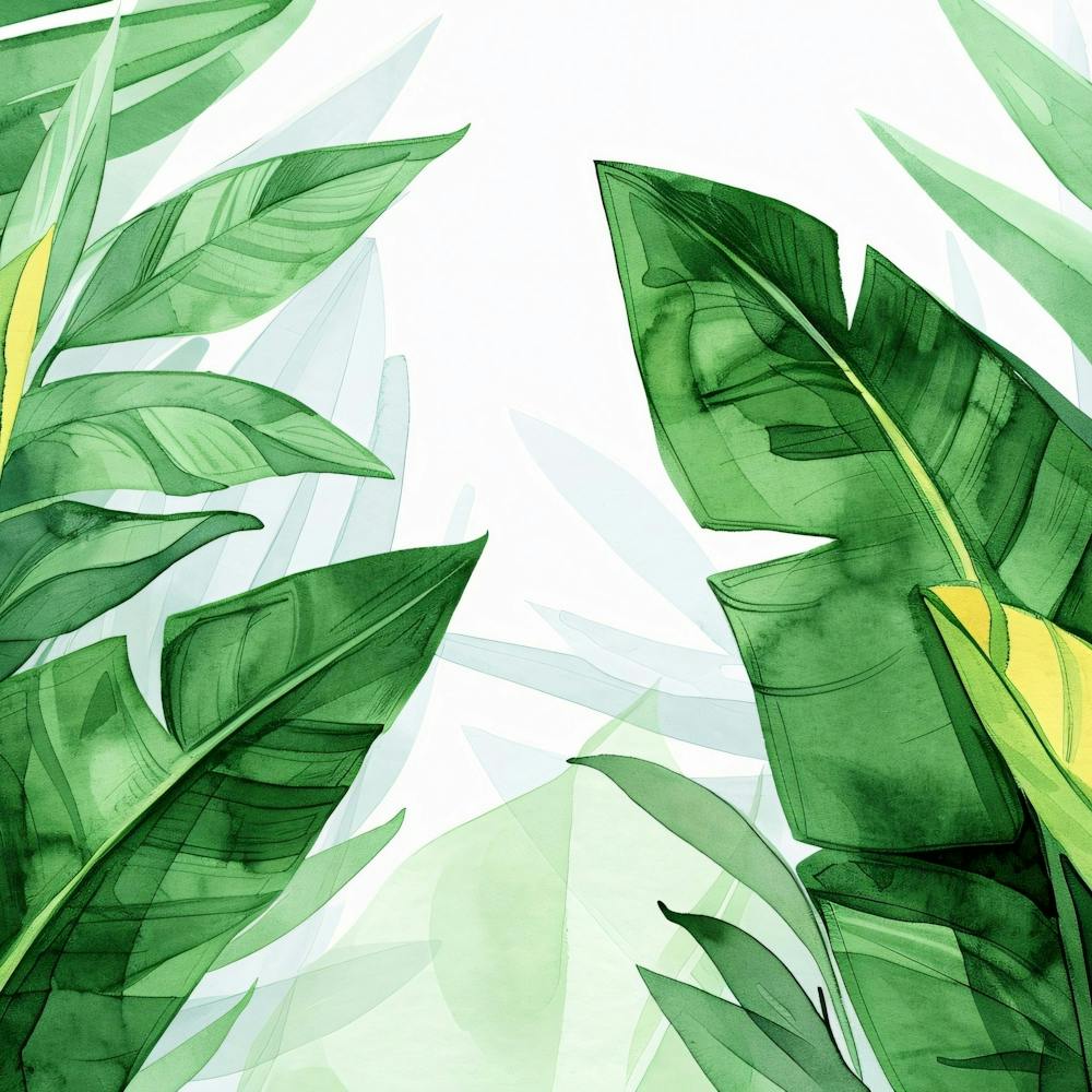 Watercolor Tropical Leaves 1