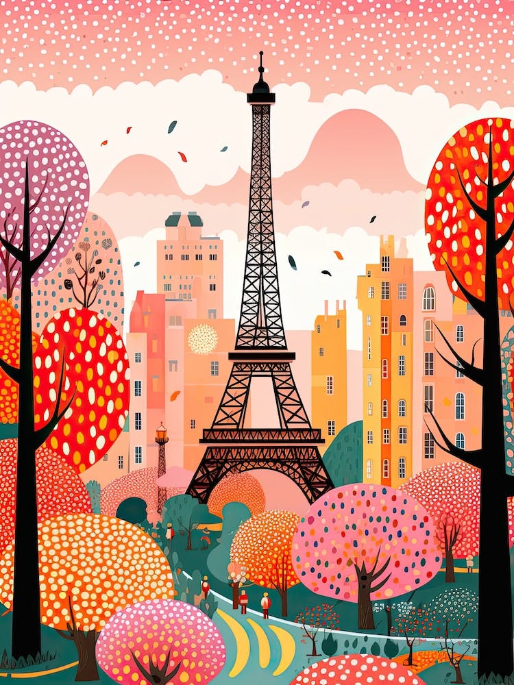 Paris, Illustration In The Style Of Pop Art 3
