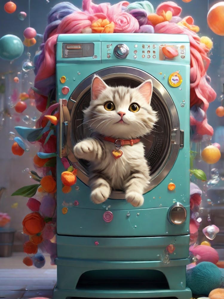 Cat In Washing Machine 6