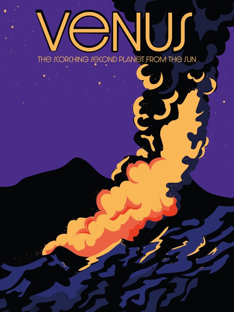 Venus Space science travel poster.