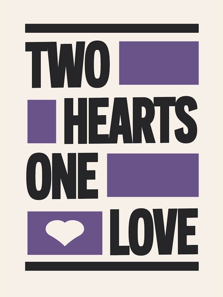 Two Hearts One Love (Purple)