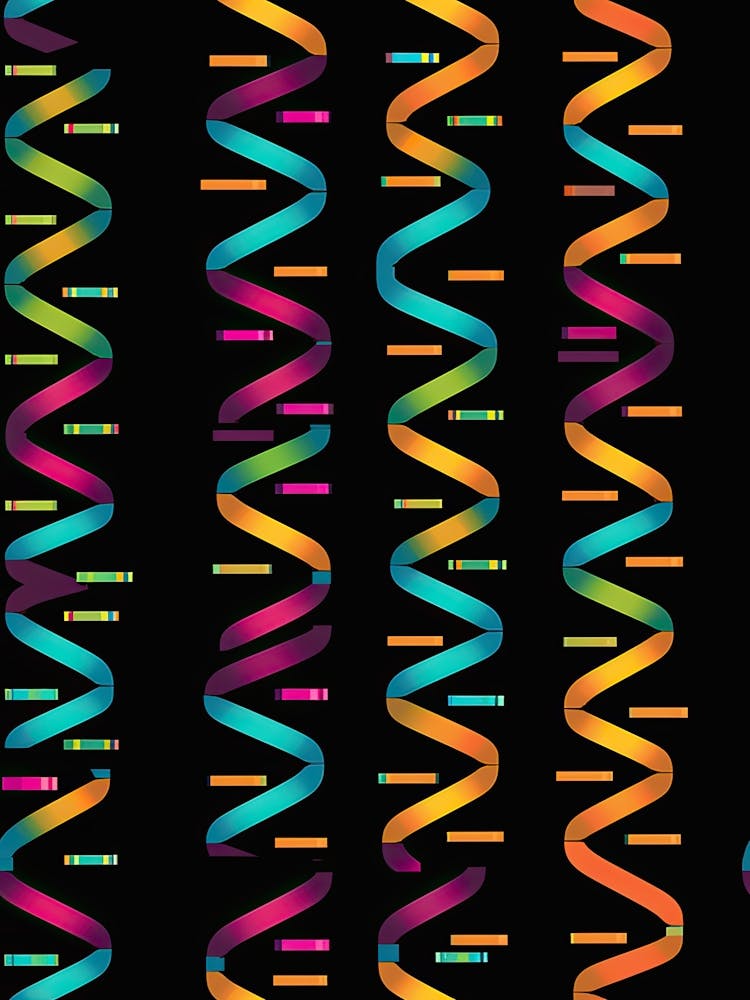 Watercolour Colour Lines Dna 7