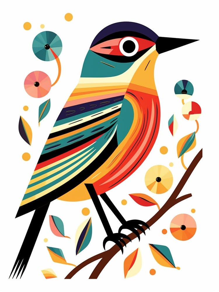 Colourful Geometric Bird Cuckoo 2