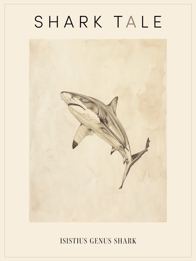Isistius Genus Shark Vintage Illustration 6 Poster