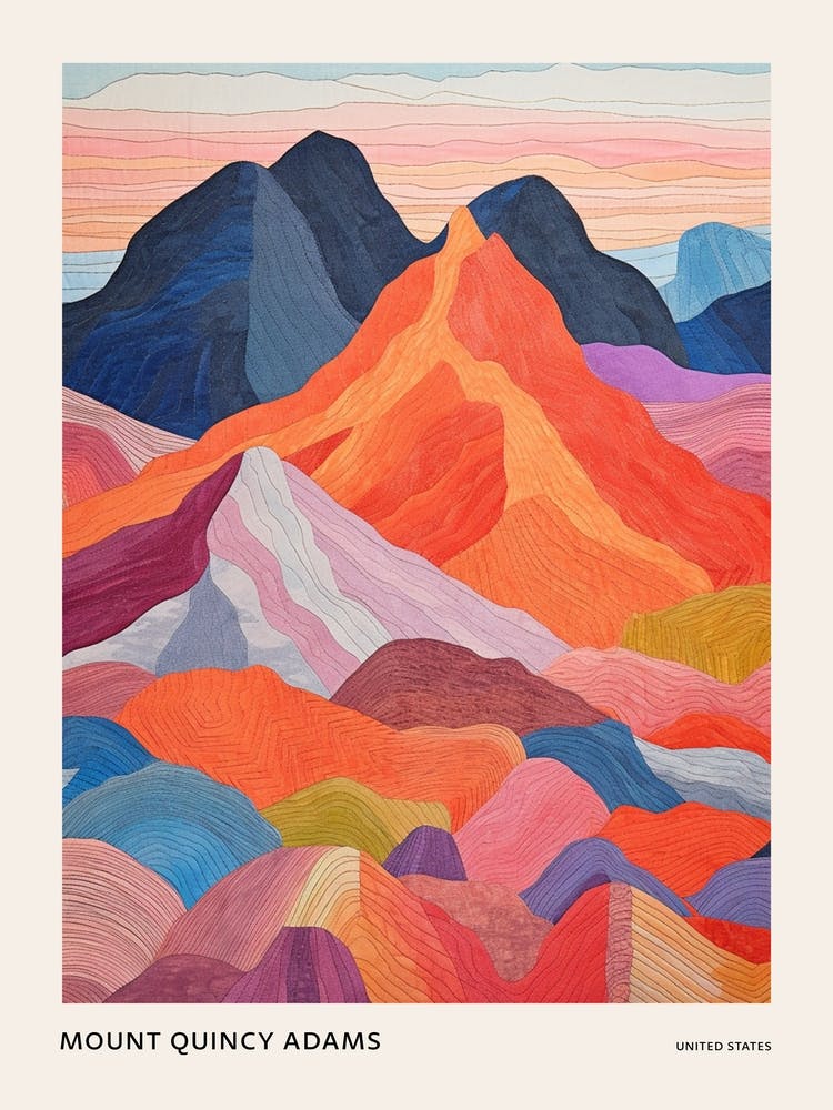 Mount Quincy Adams United States 1 Colourful Mountain Illustration Poster