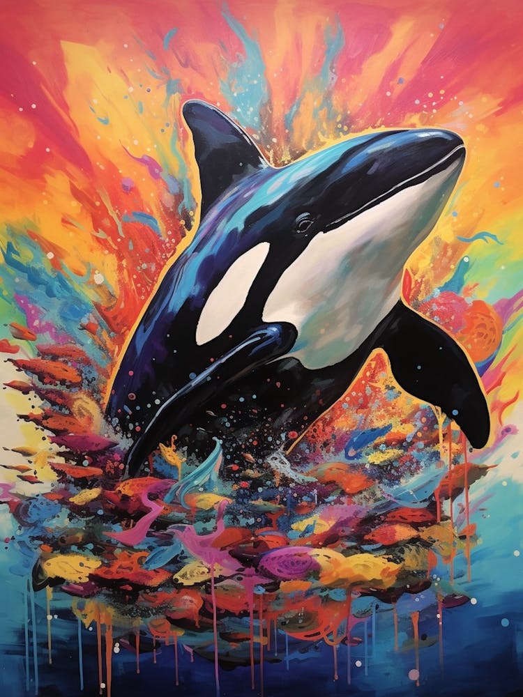Surreal Orca Whales With Waves1