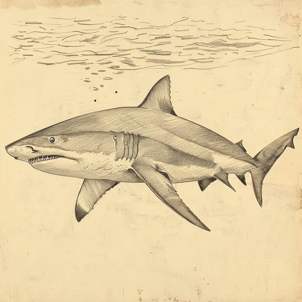 Illustration Vintage Requin Taureau 4