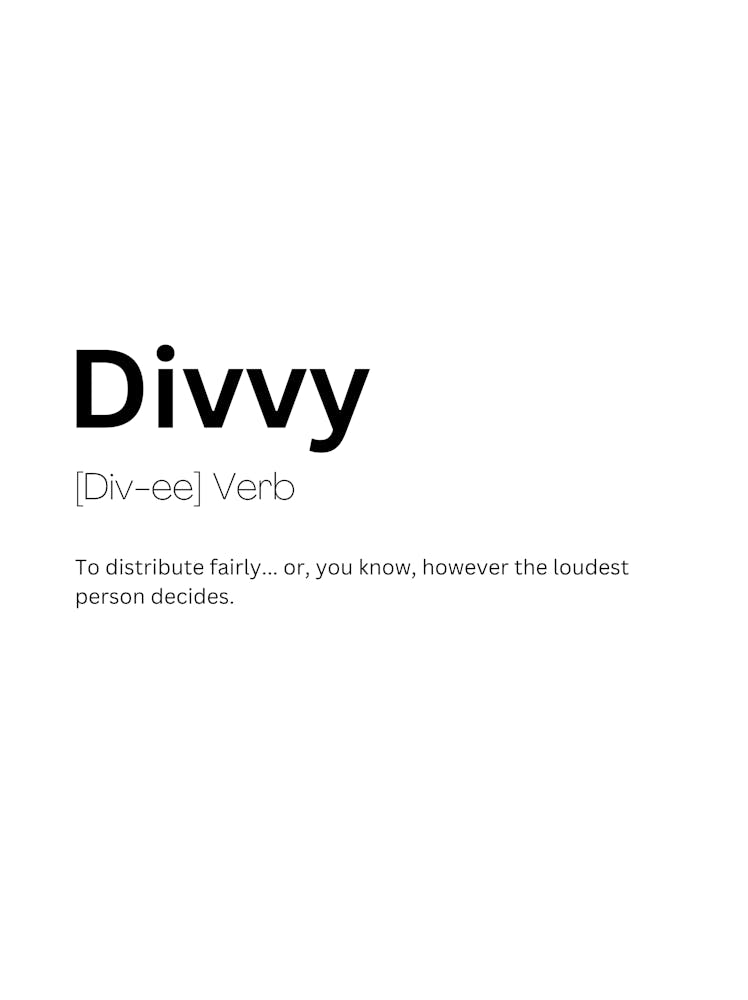 Divvy Definition Meaning 1