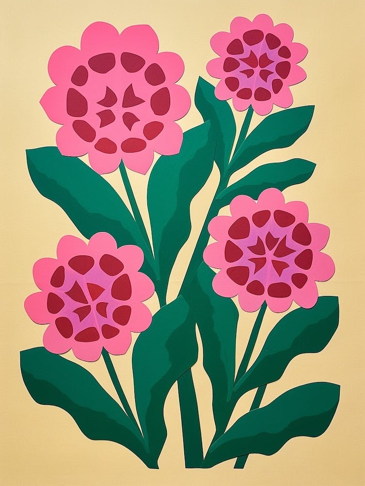 Cut Out Style Flower Art Celosia 3