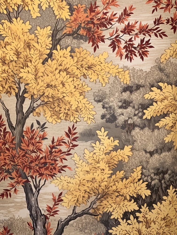 Willow 2 Vintage Autumn Tree Print