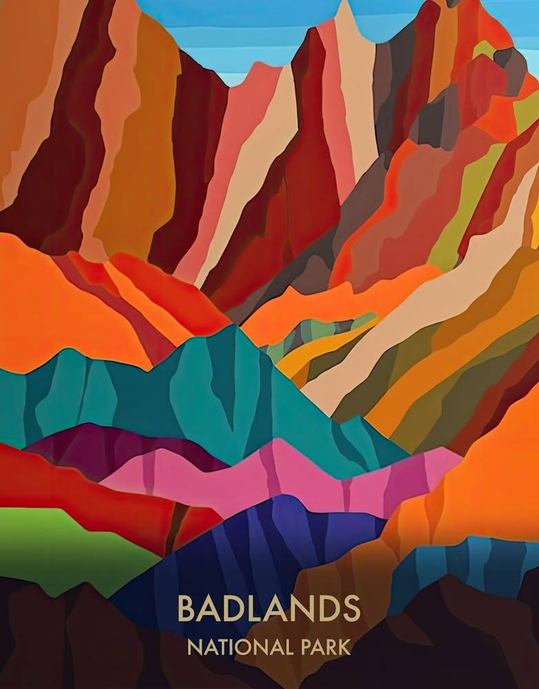Badlands National Park Travel Poster Matisse Style 4