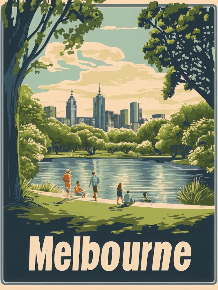 Aihrgdesign Klassisches 1960er Jahre Reise-Poster Für Melbourne 1