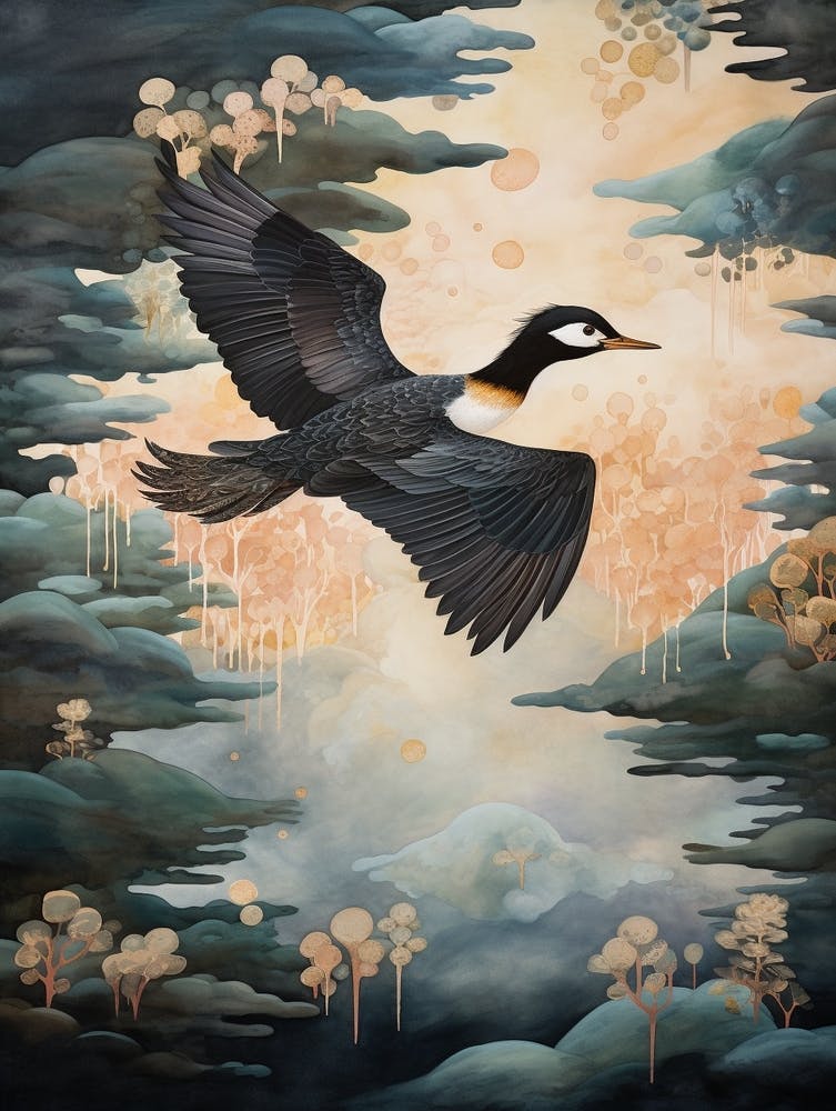 Grebe 1 Gold Detail Painting
