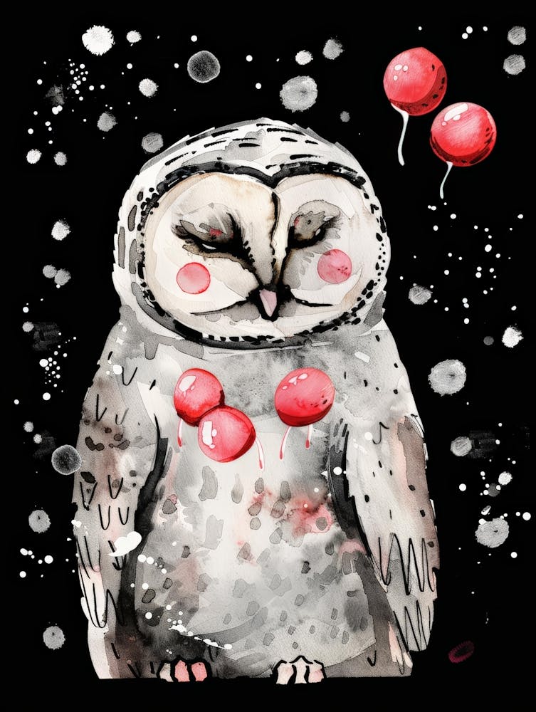 Owl With Balloons