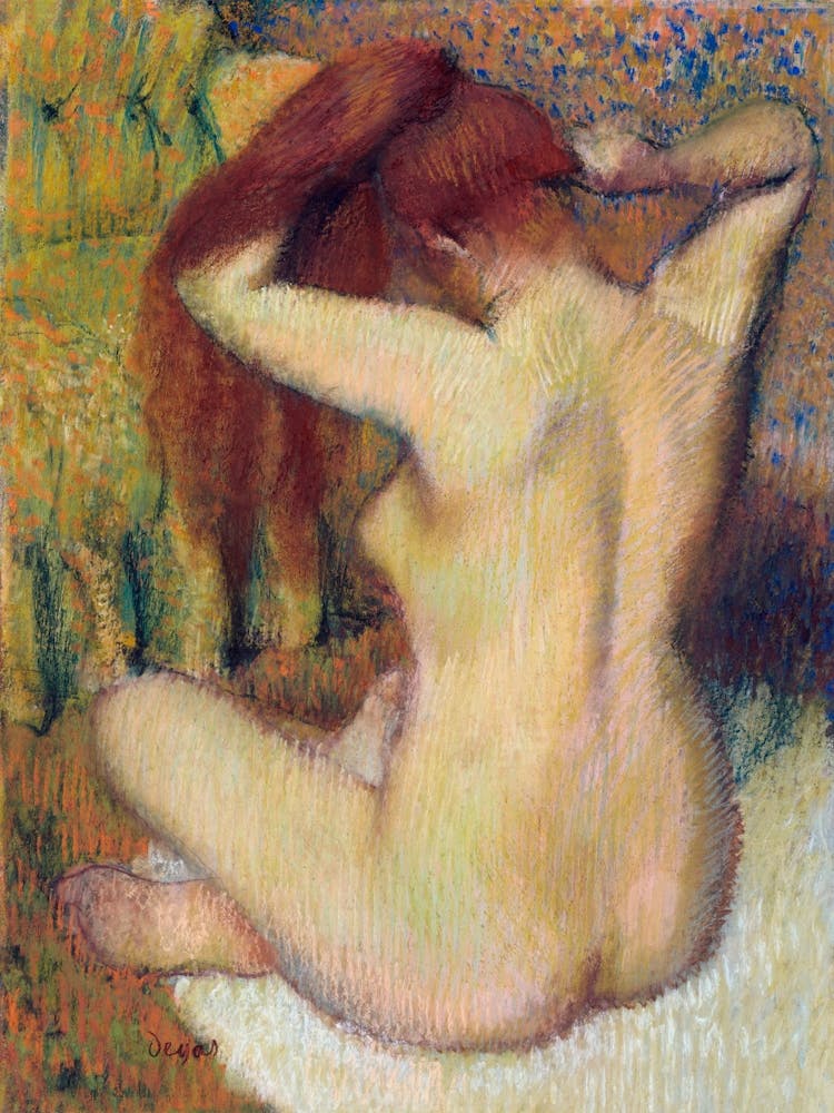 Nackte Dame, Frau, die ihr Haar kämmt, Edgar Degas