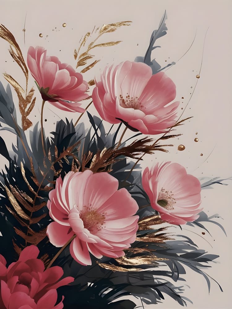 Pink Flowers In A Vase 1