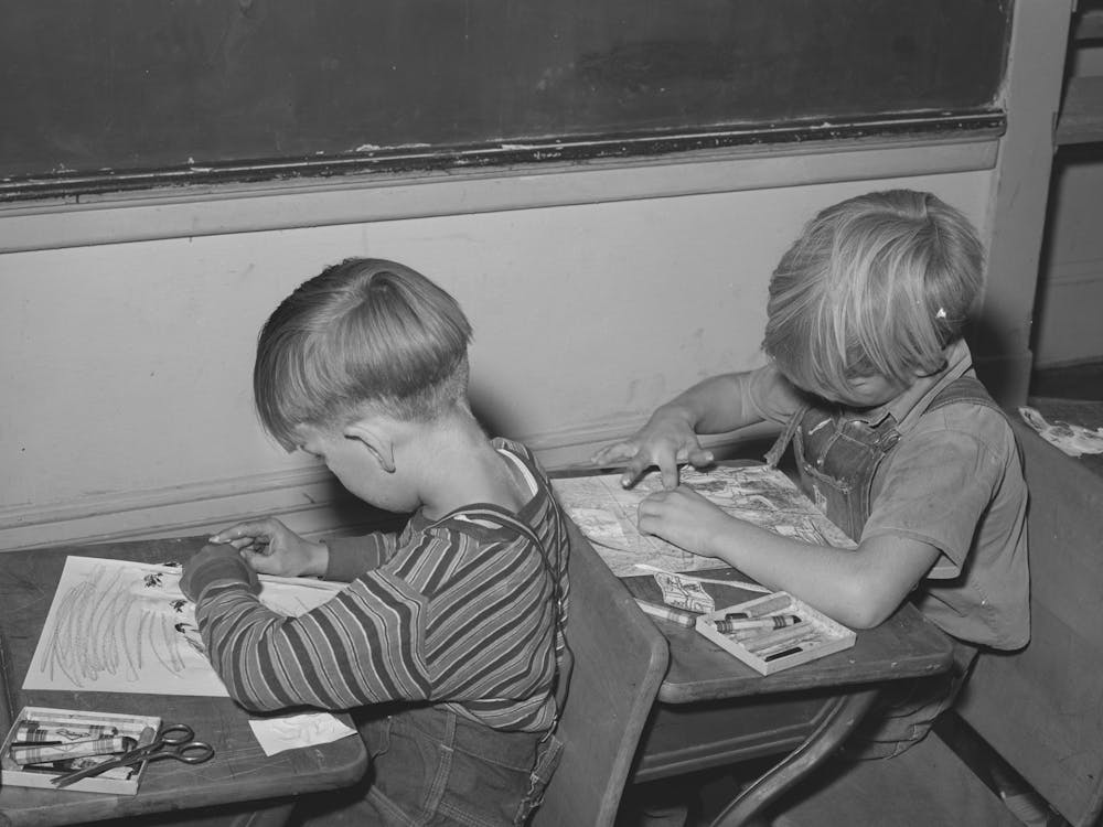 Schoolchildren, Santa Clara, Utah, General Caption By Russell Lee