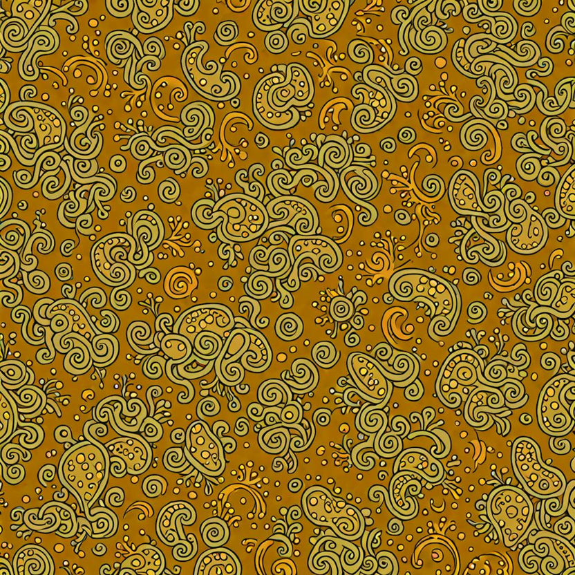 A Pattern Featuring Amoeba Like Blobs Shapes With Edges, Flat Art, 130