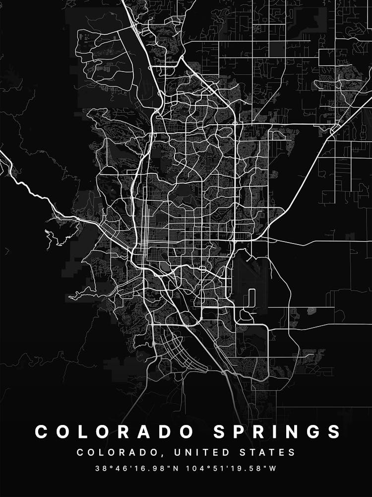Colorado Springs Colorado États-Unis Carte Noire