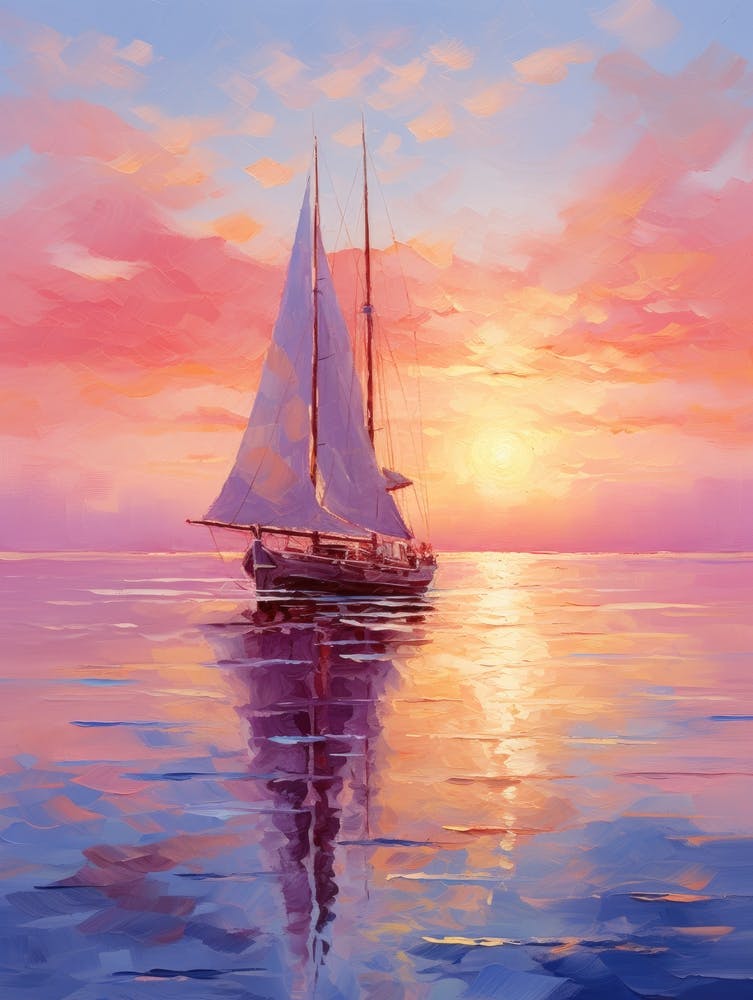 Voilier Au Coucher Du Soleil 15