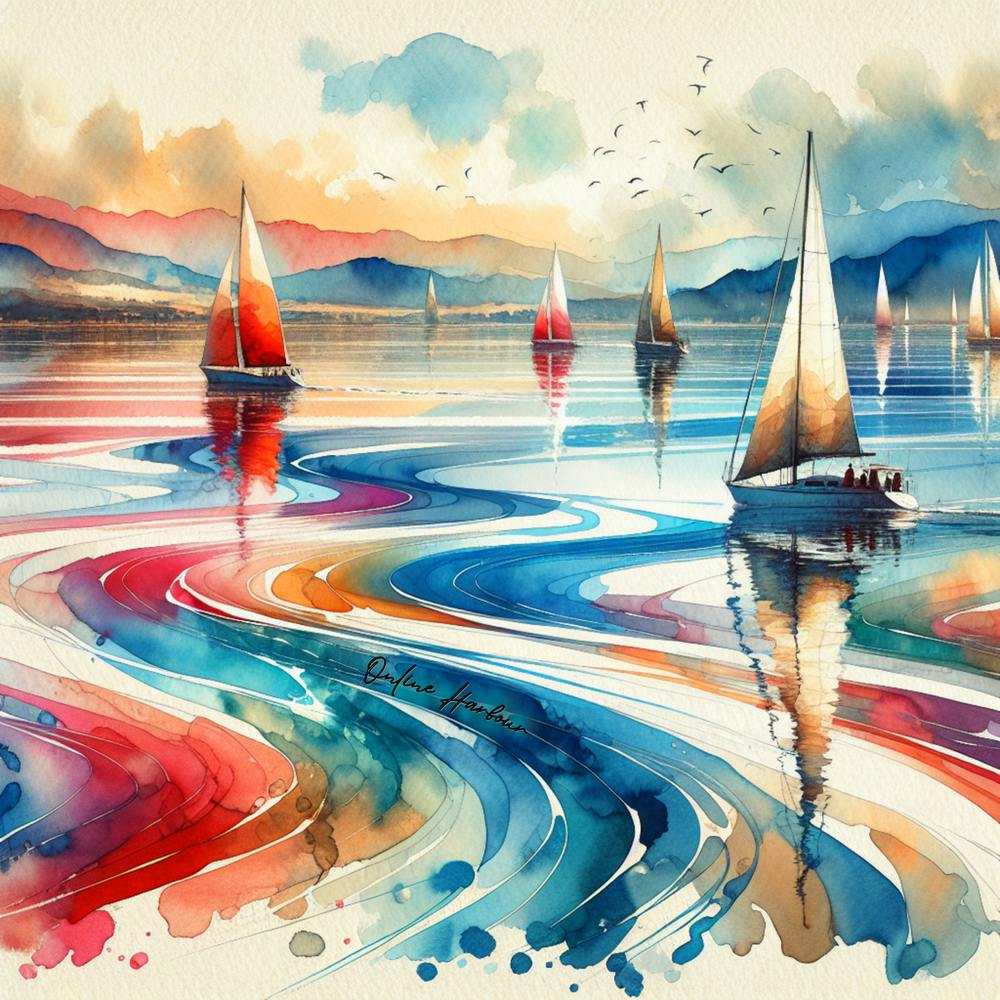 Boats Sea Water Artwork Painting Square