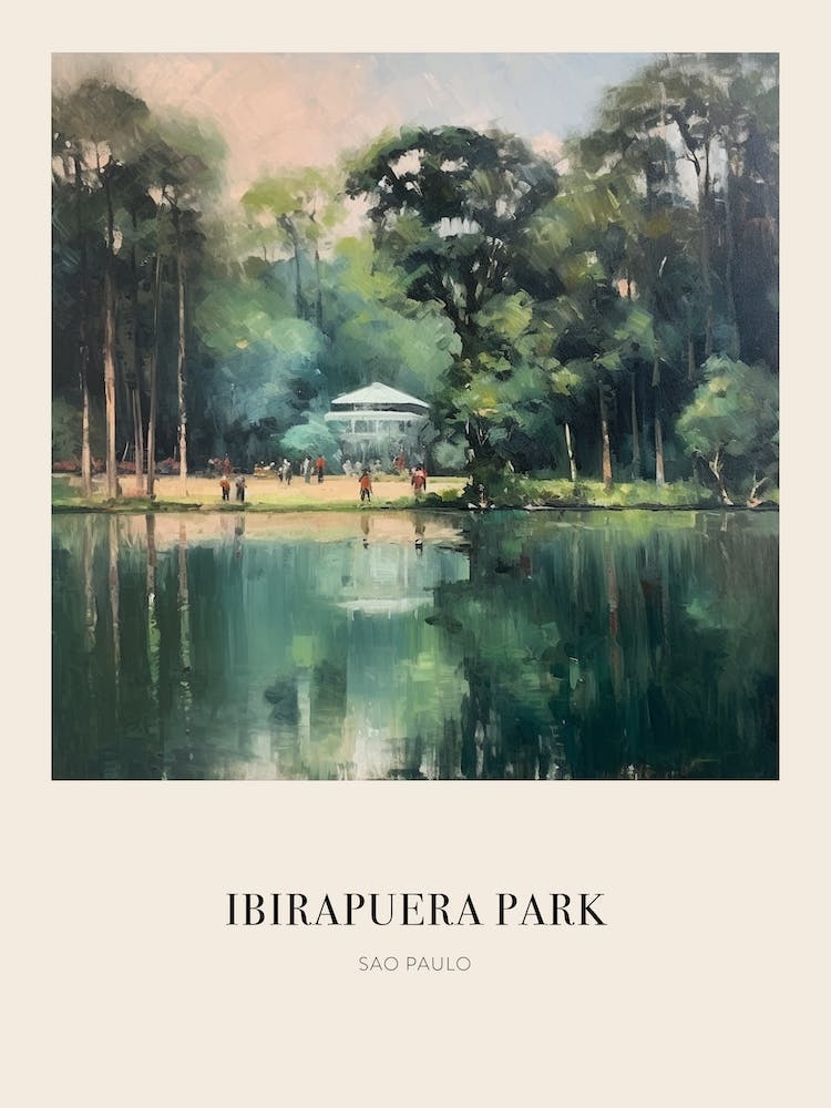 Ibirapuera Park Sao Paulo 2 Vintage Cezanne Inspired Poster