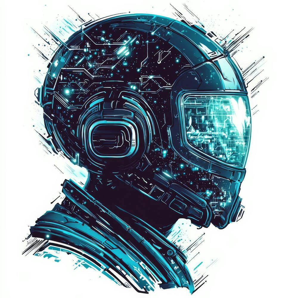 Space Helmet.Generated AI. Wall