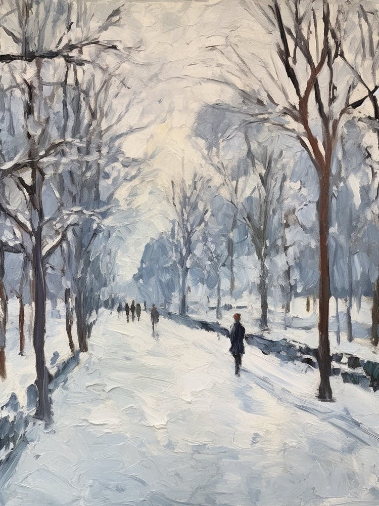 Winter City Park Painting Schnbrunn Palace Gardens Vienna 1