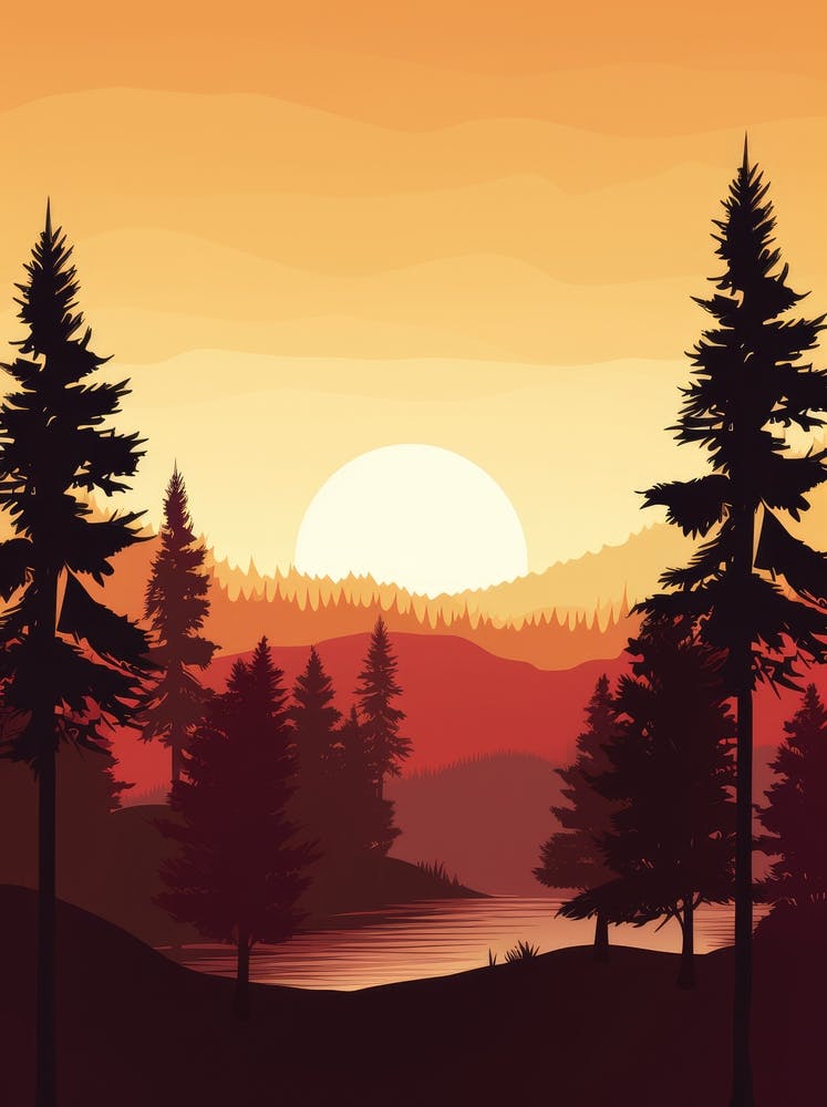 Sunset In The Forest 2