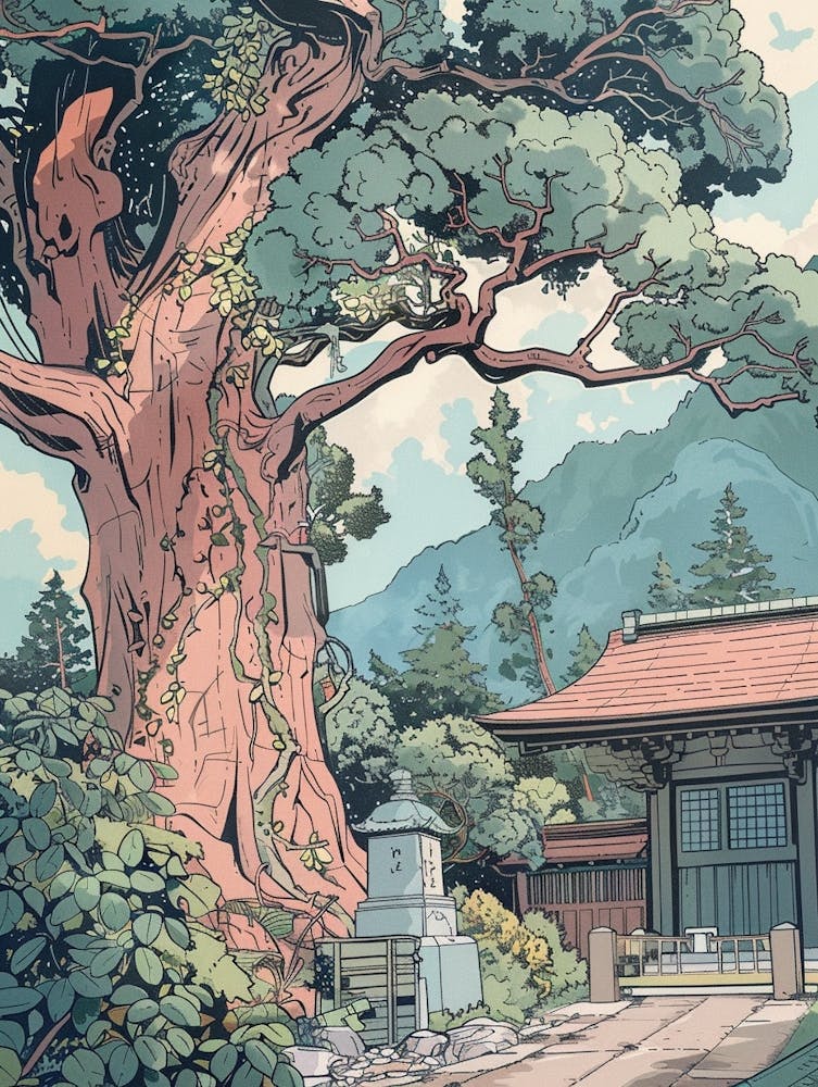 Nikko Japan 2 Retro Illustration