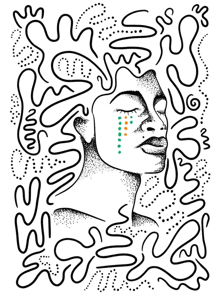 Stippled Tears Of A Man