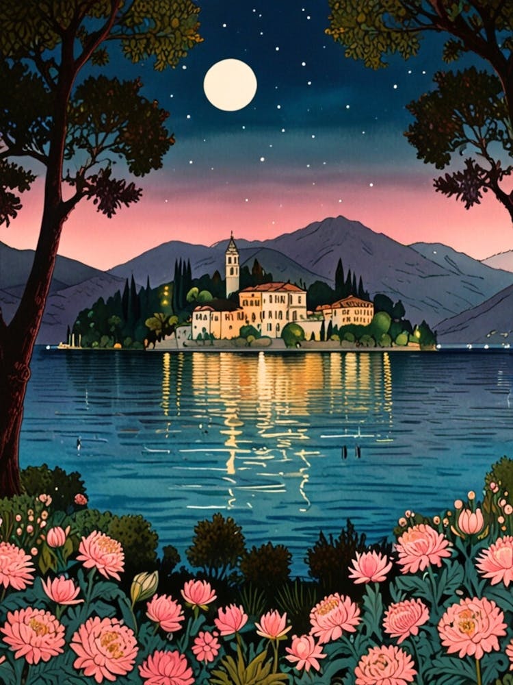 Lake Como At Night