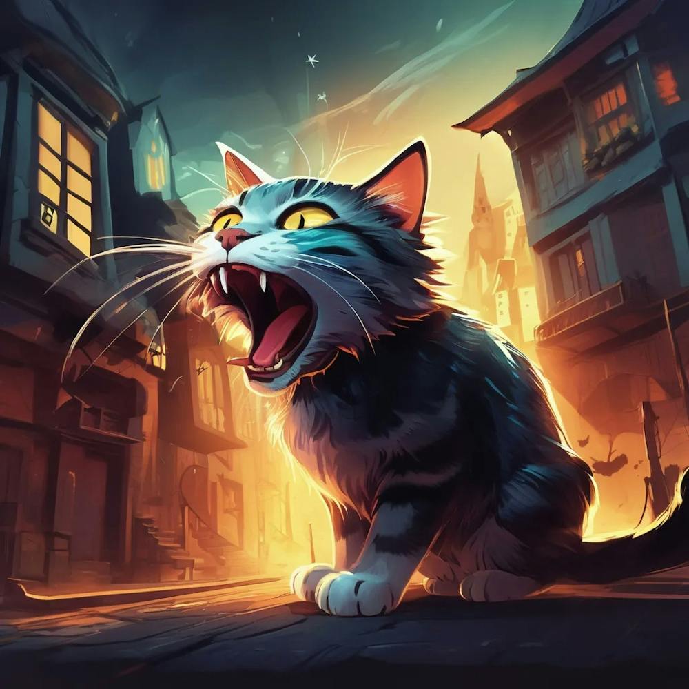 screaming Cat In The City