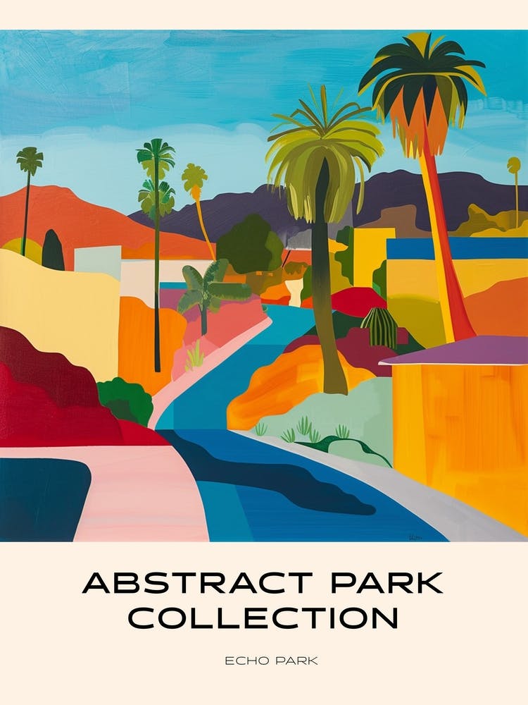 Abstract Park Collection Poster Echo Park Los Angeles 1